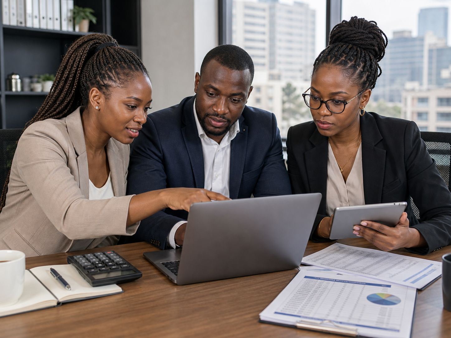 Zimbabwe payroll team reviewing payroll control totals