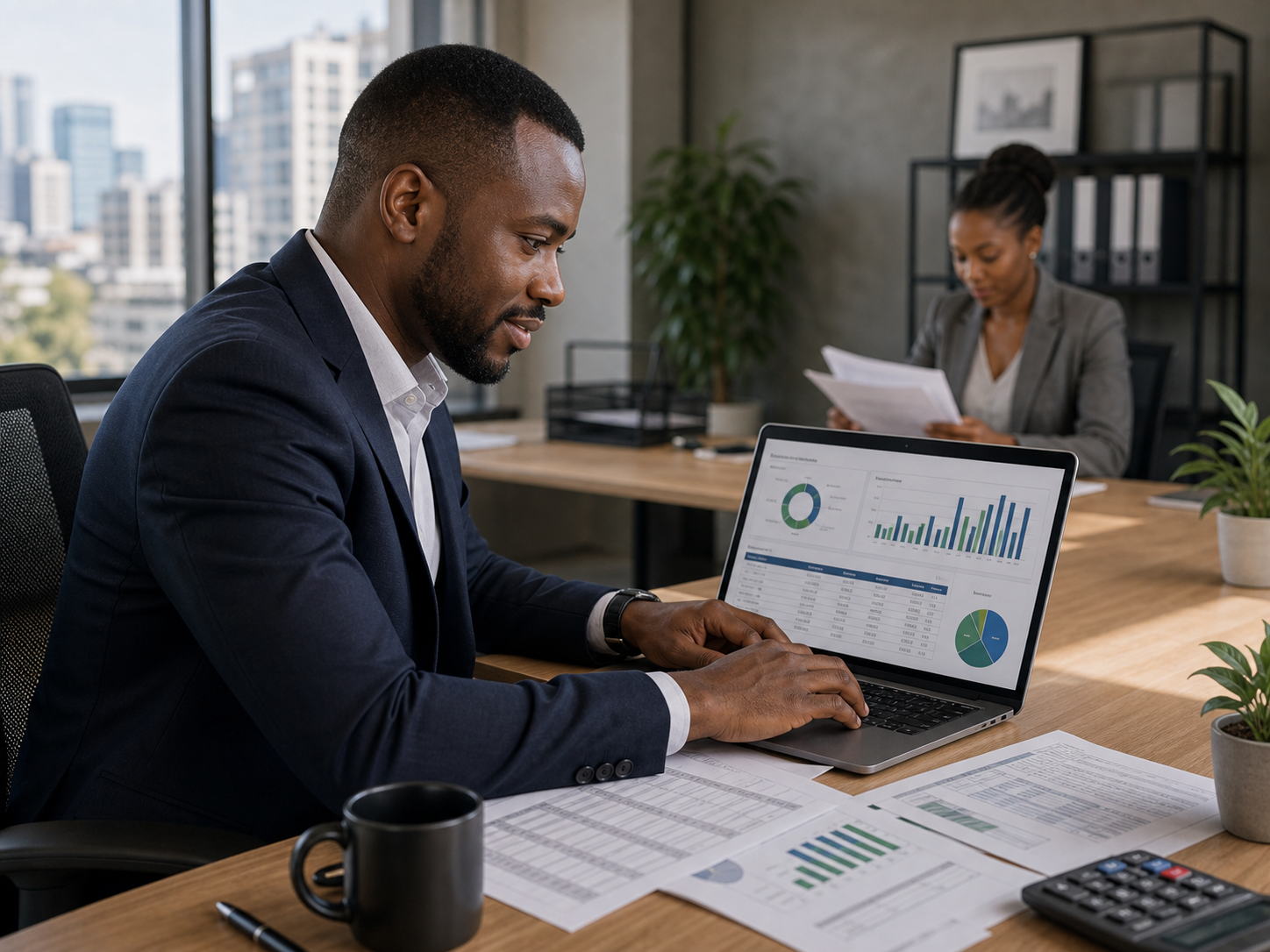 Accountant exporting payroll reports from ZimbaPay Payroll